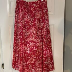 Floral Red and Pink Women's Skirt